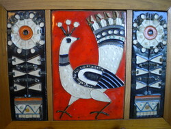 Mosonyi Mária Peacock Ceramic Wall Art