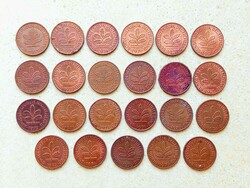 Németország NSZK 23 db Különböző Érme 2 Pfennig 1971-1979