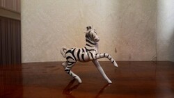 Ritka Drasche porcelán zebra figura – Retró Kőbányai porcelán szobor