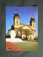 Képeslap,Debrecen,Kossuth Lajos szobor,Ref. nagytemplom látkép,részlet, 1986-