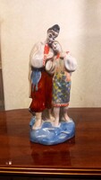 Nagy méretű Polonne porcelán szerelmespár – Ukrán népviseletes mátkapár