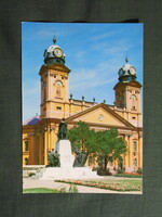 Képeslap,Debrecen,Kossuth Lajos szobor,Ref. nagytemplom látkép,részlet, 1979-