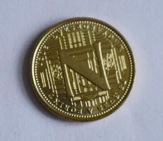 5 forint , hetvenöt éves a Forint , emlékérme , pénz , érme , 2021 Magyarország , N betű hátold 43.