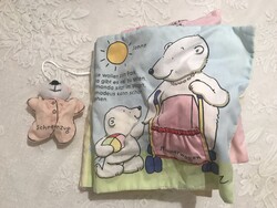 MESEKÖNYV - TEXTIL - MACIS - 22 x 20 x 16 cm - MACKÓ - 9 x 8 cm - PAMUT - RETRO - NÉMET