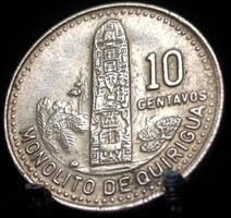 Guatemala 10 centavo, 1986 Levelek a monolit körül D04D4V