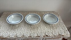 Alföldi porcelán / Kék csíkos kompótos tál  / menza mintás