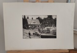 Novák Lajos - Mátraháza rézkarc 59x39 cm lapméret