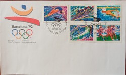 FDC 1992: Barcelona '92 olimpiai sor Kanada Mi: 1289-93