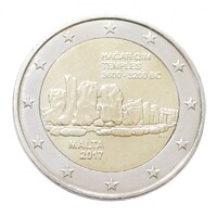 Málta,2 euro 2017 F - Őskori műemlékek - Hagar Qim templomok aUNC+ ötvözet