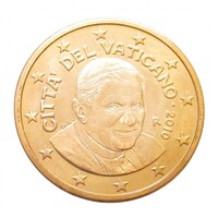 Vatikán,5 eurocent 2010 aUNC+ vas