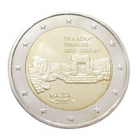 Málta,2 euro 2019 Párizs verdejellel - Őskori műemlékek - Ta Hagrati templomok aUNC+ ötvözet
