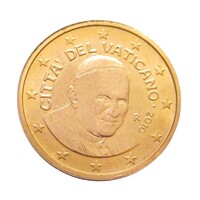 Vatikán,1 eurocent 2010 aUNC+ vas