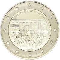 Málta,2 euro 2012 Caduceus verdejellel - Többségi képviselet aUNC+ ötvözet