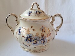Zsolnay cornflower blue / cornflower patterned sugar bowl for tea set