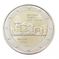 Málta,2 euro 2018 F - Őskori műemlékek - Mnajdra templomok aUNC+ ötvözet