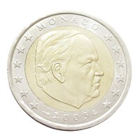 Monaco,2 euro 2003 aUNC+ ötvözet