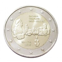 Málta,2 euro 2020 - Őskori műemlékek - Skorba templomok aUNC+ ötvözet