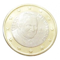 Vatikán,1 euro 2011 aUNC+ ötvözet
