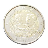 Luxemburg,2 euro 2021 Híd-Caduceus verdejellel - I. Henrik - János nagyherceg aUNC+ ötvözet