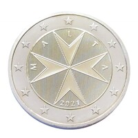 Málta,2 euro 2021 aUNC+ ötvözet