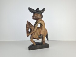 Mexikoi lovas szobor, dekoracio, fa szobor