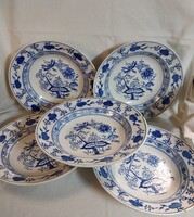 5 db antik Villeroy&Boch porcelán hagyma mintás tányér