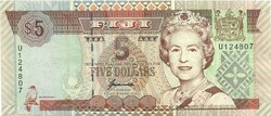 5 dollár 1995 Fiji Fidzsi szigetek J. Kuabuabola Erzsébet királynő Gyönyörű