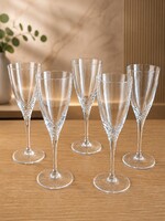 Prémium kristály talpas pohár szett (5 db, 21,5 cm) – Elegáns, csavart szárú