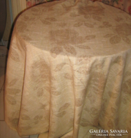 Shabby chic stílusú bézs pasztell rózsás szőttes függöny