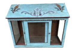 Antique Vintage Peasant Old Tulip Folk Hand-Painted Wall Cabinet!