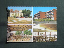 Képeslap,Bük,Bükfürdő,gyógyfürdő,hotel,strand,Szapáry Kastély látkép,részlet,1986-