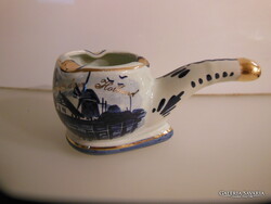 HAMUTARTÓ - JELZETT - KÉZI FESTÉS - 14 x 6,5 x 6 cm - ANTIK - PORCELÁN - ARANYOZOTT - SZÁMOZOTT