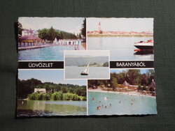Postcard, Baranya County, Sikonda, Mohács, Orfű, Abaliget, Harkány, 1976-