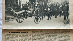 1942 KÉPES VASÁRNAP TÖREDÉK NAGYBÁNYAI HORTHY ISTVÁN TEMETÉSE KENDERES II. VILÁGHÁBORÚ