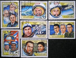 KP374 /  Kuba 1981 Az első ember az űrben 20. évfordulója bélyegsor pecsételt