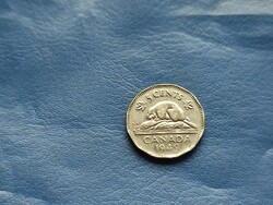 CANADA / KANADA 5 CENT 1949 HÓD! VI.GYÖRGY! SOKSZÖGŰ!