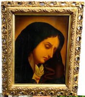 Mater Dolorosa, a bűnbánó Madonna olasz olajfestmény