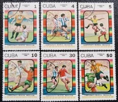 KP128 /  Kuba 1986 Labdarúgó VB bélyegsor pecsételt