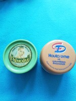2 db égi retró kozmetikai műanyag menetes tégelyek tetővel Palmolive és C D  hibátlanok KÜLÖN IS