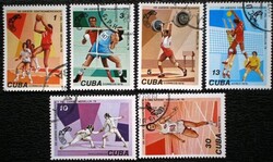 KP376 /  Kuba 1978 13. Közép-amerikai és Karibi Játékok bélyegsor pecsételt