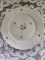 Eladó gyönyörű régi porcelán Herendi zöld virág mintás 2 lapos tányér!