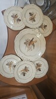 Zsolnay Pheasant Pattern Dessert Set