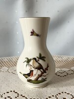 Herendi Rothschild mintás mini porcelán váza – 9 cm, hibátlan, kézzel festett