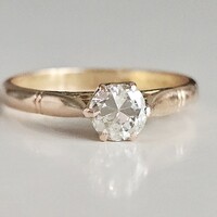 22K (916) gold solitaire ring with natural diamond (approx. 0.30 ct)
