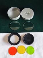 Vintage AGFA Filter and Front Lens Set in Original Aluminum Box