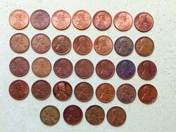 USA 32 db db Különböző Érme 1 cent 1955-1989