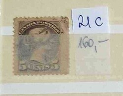 Canada, klasszikus pecsételt darabok Mi 21C ; 160,00€