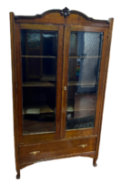 Baroque-style Bookcase or Sideboard with Faceted Glass