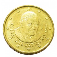 Vatikán,10 eurocent 2008 aUNC+ ötvözet