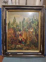 Herendi Gyula/Gávai Gáll festmény,olaj, farost